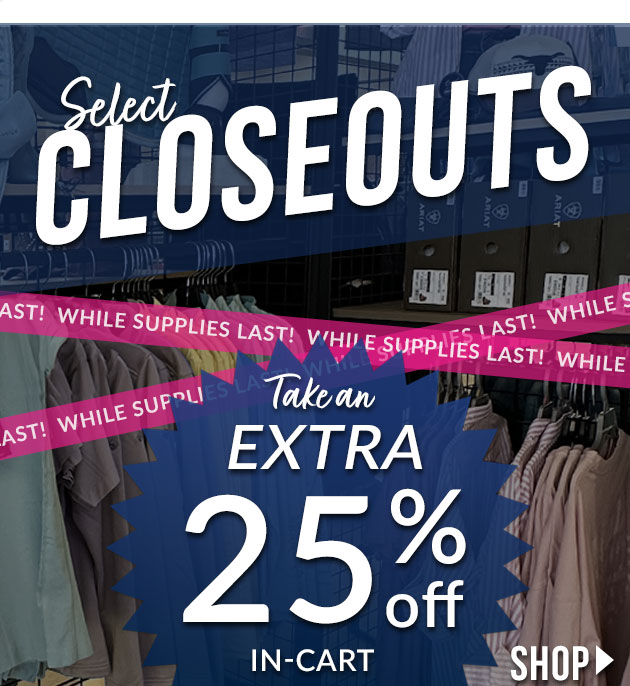 Extra 25% off select closeouts